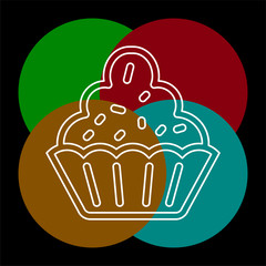 Muffin - cupcake illustration, vector dessert