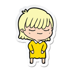 sticker of a cartoon woman