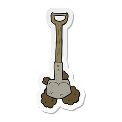 sticker of a cartoon shovel