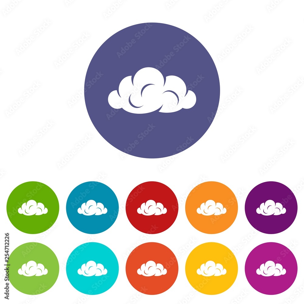 Poster information cloud icons color set vector for any web design on white background