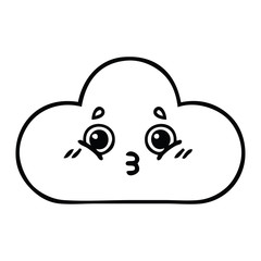 line drawing cartoon snow cloud