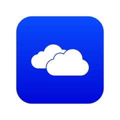 Clouds icon digital blue for any design isolated on white vector illustration