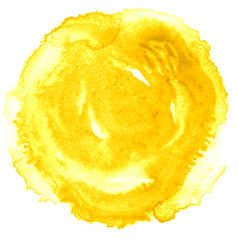 Vibrant Yellow watercolor abstract background, stain, splash paint, stain, divorce. Vintage paintings for design and decoration. With copy space for text.