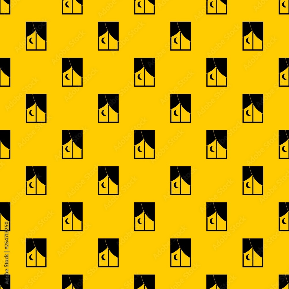 Poster nightly window pattern seamless vector repeat geometric yellow for any design