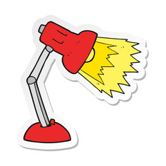 sticker of a cartoon desk lamp