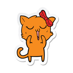 sticker of a cartoon cat