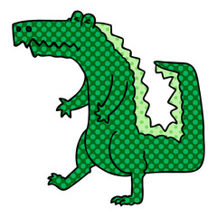 quirky comic book style cartoon crocodile