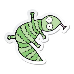 sticker of a cartoon lizard