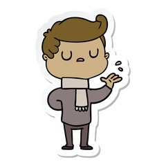 sticker of a cartoon aloof man