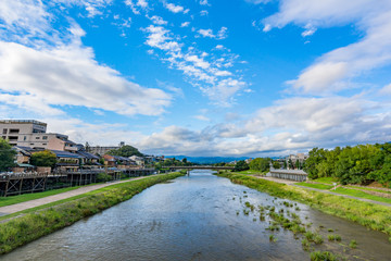 Fototapeta na wymiar 真夏の京都の鴨川
