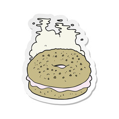 sticker of a cartoon bagel