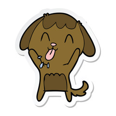 sticker of a cute cartoon dog