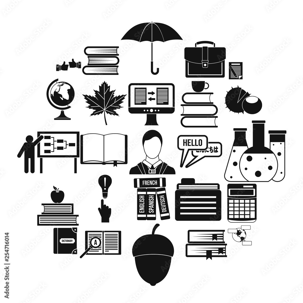 Poster practice icons set. simple set of 25 practice vector icons for web isolated on white background