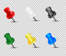 Set of vector thumbtacks illustration