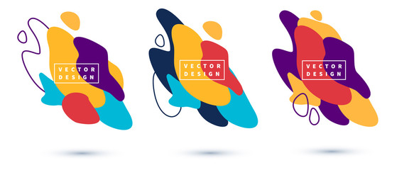 Set abstract shapes form. Paper style. Memphis. trendy Vintage colors. Template for the design of a logo, flyer or presentation. Vector illustration