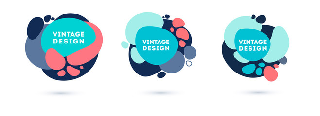 Set abstract shapes form. Paper style. Vintage colors. Template for the design of a logo, flyer or presentation. Vector illustration