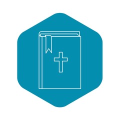 Bible icon. Outline illustration of bible vector icon for web