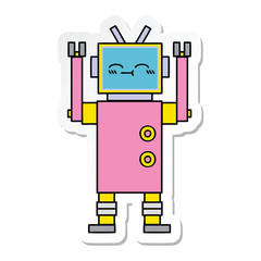 sticker of a cute cartoon robot