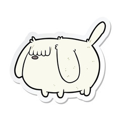 sticker of a funny cartoon dog