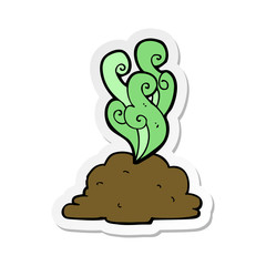 sticker of a cartoon smelly poop