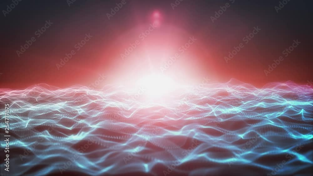 Poster abstract light particle background flowing loop/ 4k animation of an abstract beautiful shining light