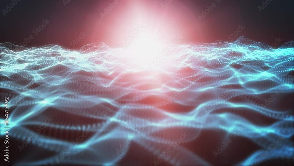 Poster abstract light particle background flowing loop/ 4k animation of an abstract beautiful shining light