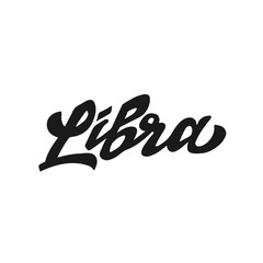 libra zodiac hand lettering