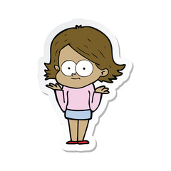 Fototapeta premium sticker of a happy cartoon girl
