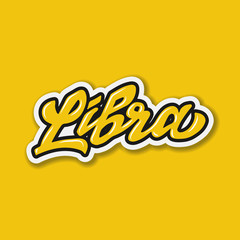 libra zodiac hand lettering