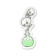 retro distressed sticker of a cartoon potion