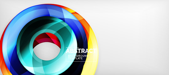 Obraz premium Modern geometric circles abstract background, colorful round shapes with shadow effects