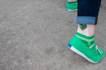 St. Patrick Day's ankle tattoo