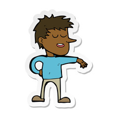 sticker of a cartoon man making dismissive gesture