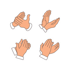 claping hands icon from party outline collection. Thin line claping hands icon isolated on white background.