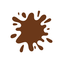 chocolate splash icon vector on white background