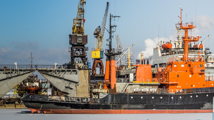 Cargo ship at the port