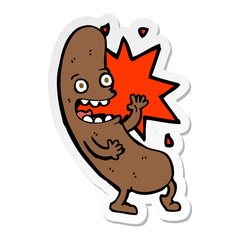 sticker of a cartoon sausage