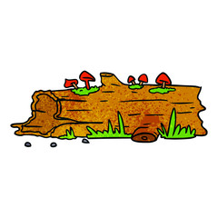 textured cartoon doodle of a tree log