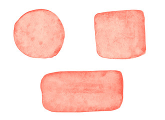 Set of light pink watercolor elements.