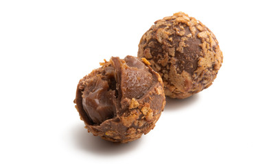 chocolate truffles isolated