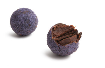 chocolate truffles isolated