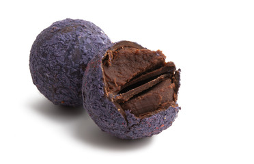 chocolate truffles isolated