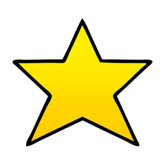 gradient shaded cartoon gold star