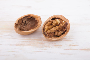 Walnut Kernels on White Table