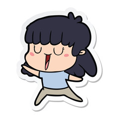 sticker of a cartoon woman