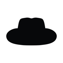 A black and white vector silhouette of a stetson hat