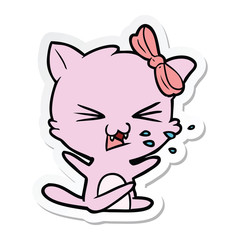 sticker of a cartoon cat
