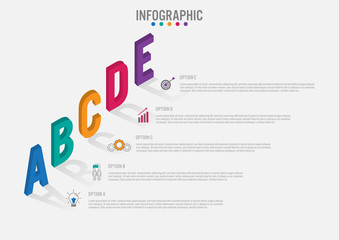 Business infographic labels template with 5 options.Creative concept for infographic..