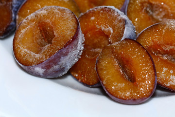 Frozen homemade plums