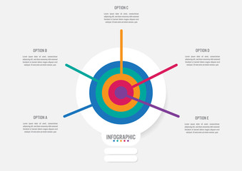 Business infographic template with bulb shape